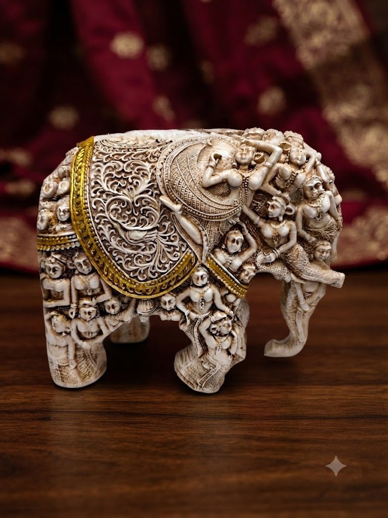 TC.2913 ( Royal Elephant with Intricate Golden Carvings )