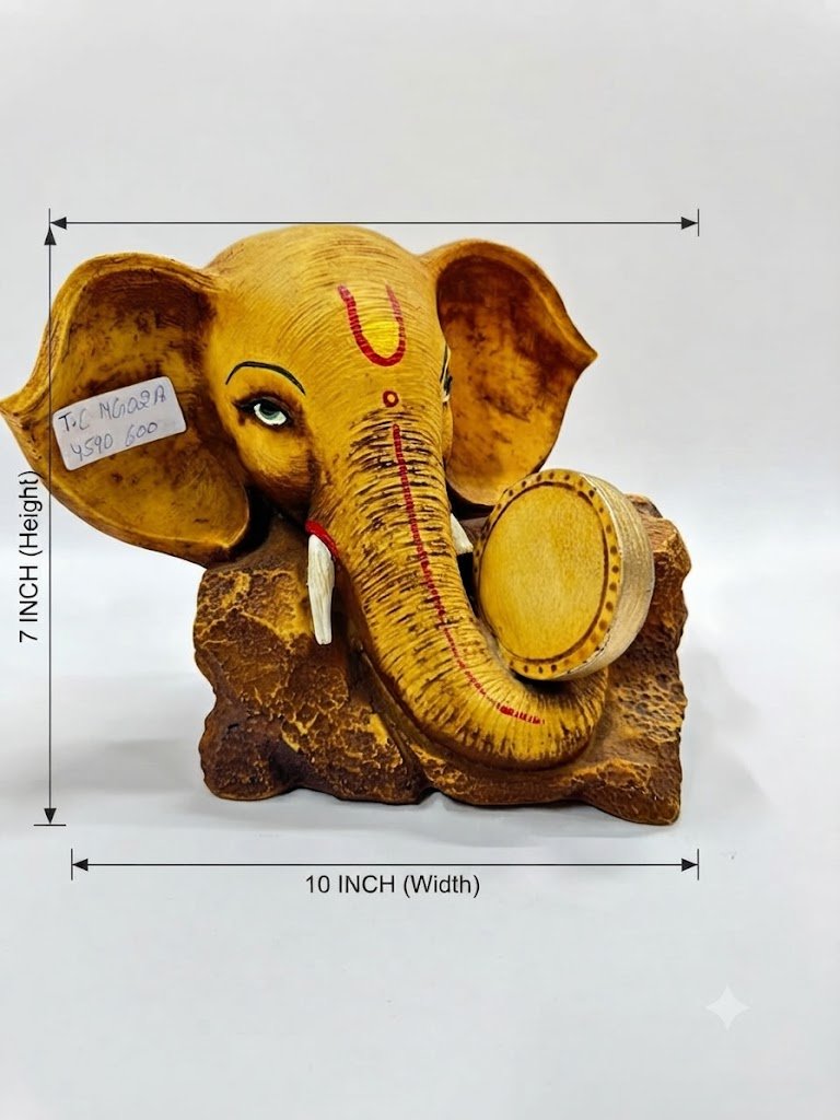 TC.MG02A ( Lord Ganesha Elephant Idol with Drum ) - Image 2