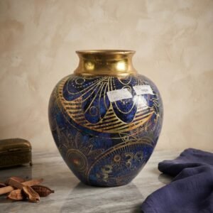 TRM 1792 ( Royal Blue & Gold Handcrafted Decorative Vase )
