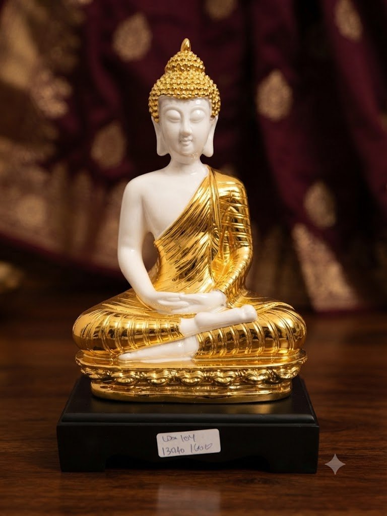 WG.104 ( Golden and White Buddha Meditation Statue )