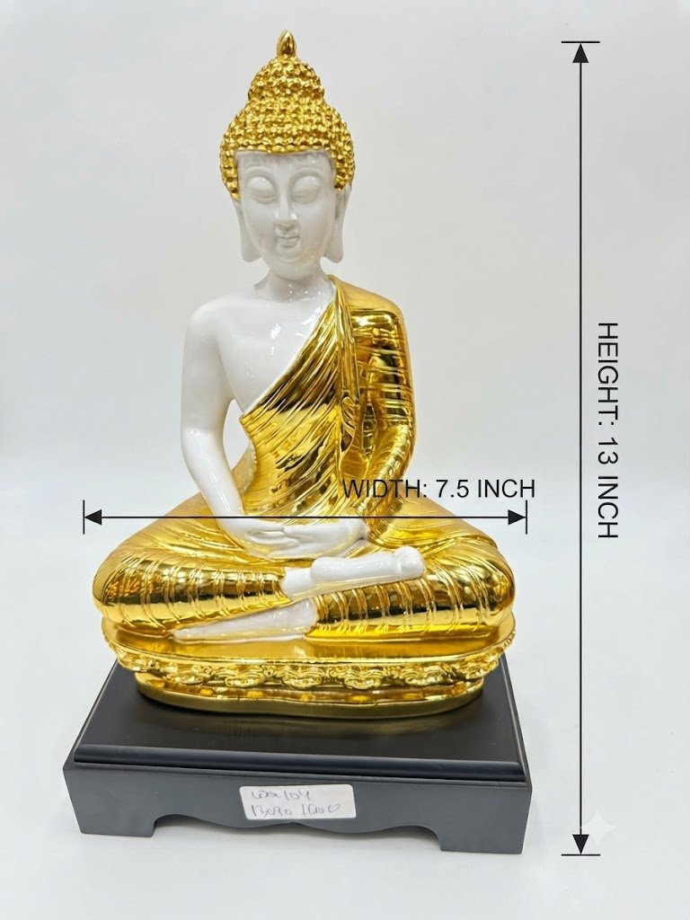 WG.104 ( Golden and White Buddha Meditation Statue ) - Image 2