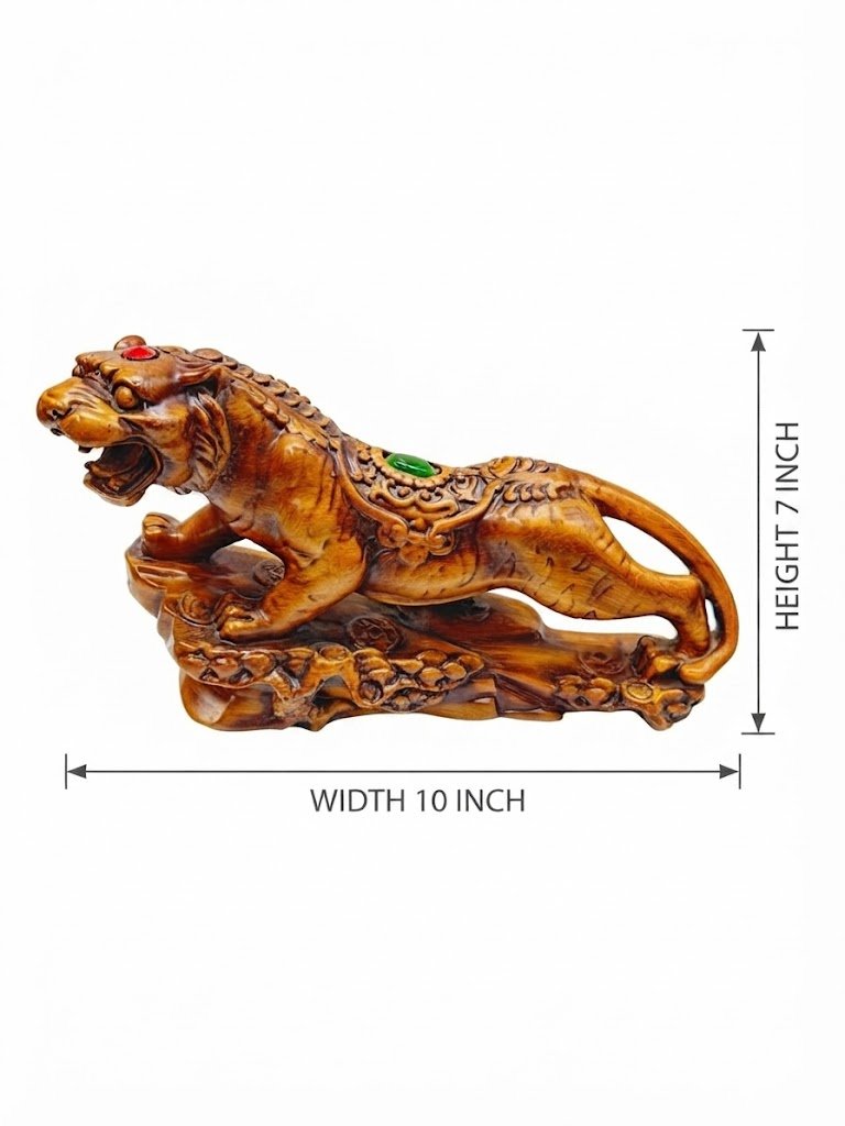 WOODEN TIGER ( Majestic Wooden Tiger Running Decorative Showpiece ) - Image 2
