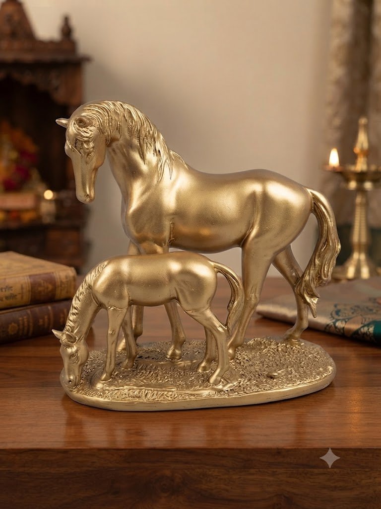 YS.1279 ( Golden Horse & Foal Figurine )