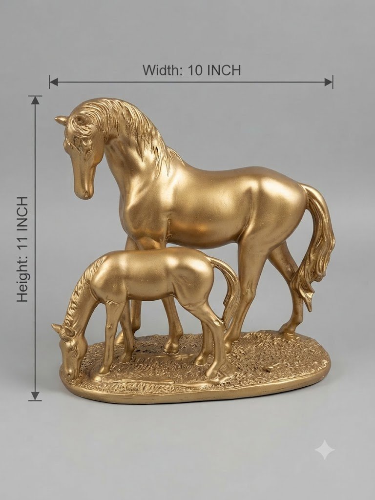 YS.1279 ( Golden Horse & Foal Figurine ) - Image 2