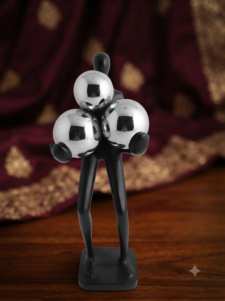 YS1518 ( Modern Silver Trio Couple Decorative Showpiece )