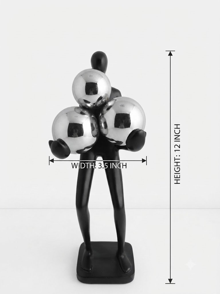 YS1518 ( Modern Silver Trio Couple Decorative Showpiece ) - Image 2