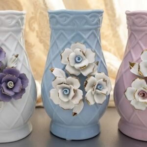YS2489 ( Pastel Floral Relief Ceramic Vase )PCS/CTN.24