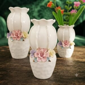 YS2495 ( Elegant White Floral Ceramic Vase )PCS/CTN.24
