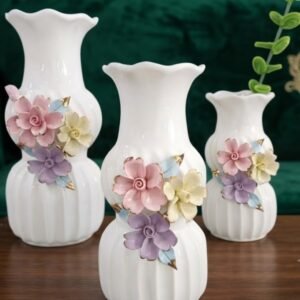 YS2496 ( Elegant Floral White Ceramic Vase )PCS/CTN.24