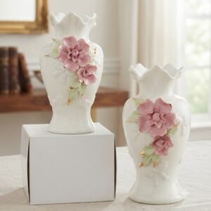 YS2497 ( Elegant Pink Floral Ceramic Vase )PCS/CTN.24