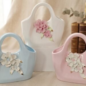 YS2499 ( Pastel Floral Ceramic Basket Vases )PCS/CTN.24