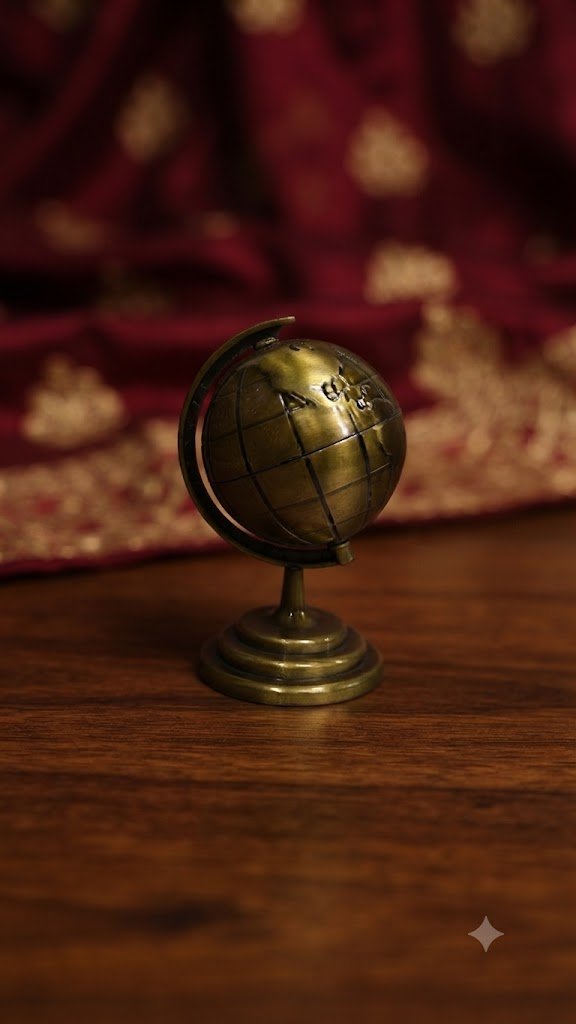 Ys-2166 ( Elegant Antique Finish Mini Globe Showpiece )