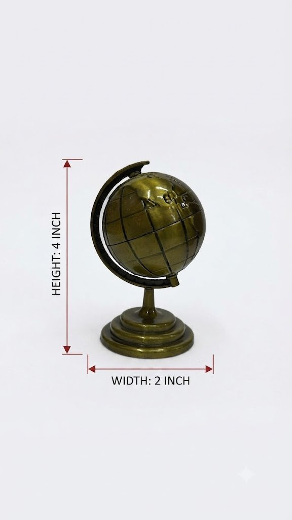 Ys-2166 ( Elegant Antique Finish Mini Globe Showpiece ) - Image 2
