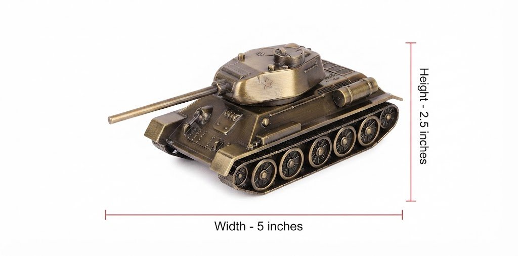 Ys2168 ( Vintage Military Tank Metal Showpiece ) - Image 2