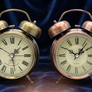 AR 3040 Vintage Twin Bell Alarm Clock – Classic Roman Numeral Metal Table Clock for Home & Office Décor