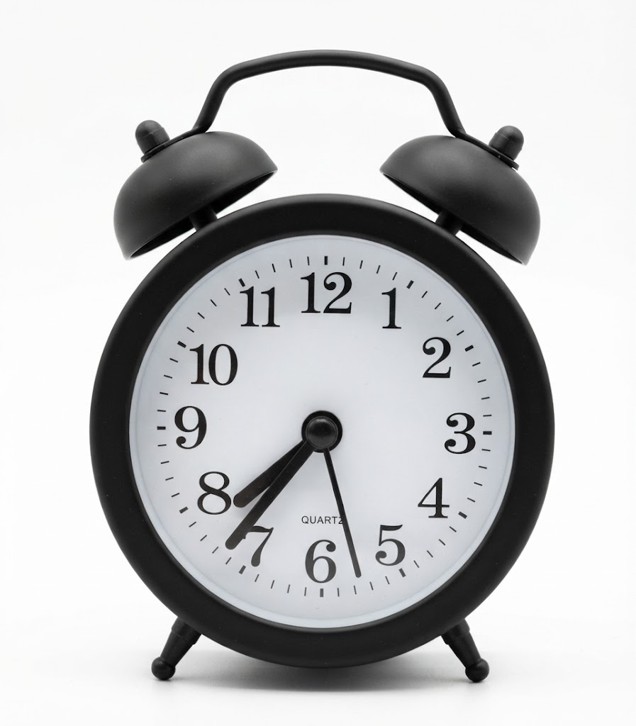 AR 3046 Classic Black Twin Bell Alarm Clock โ Vintage Retro Metal Table Clock with Analog Dial - Image 2