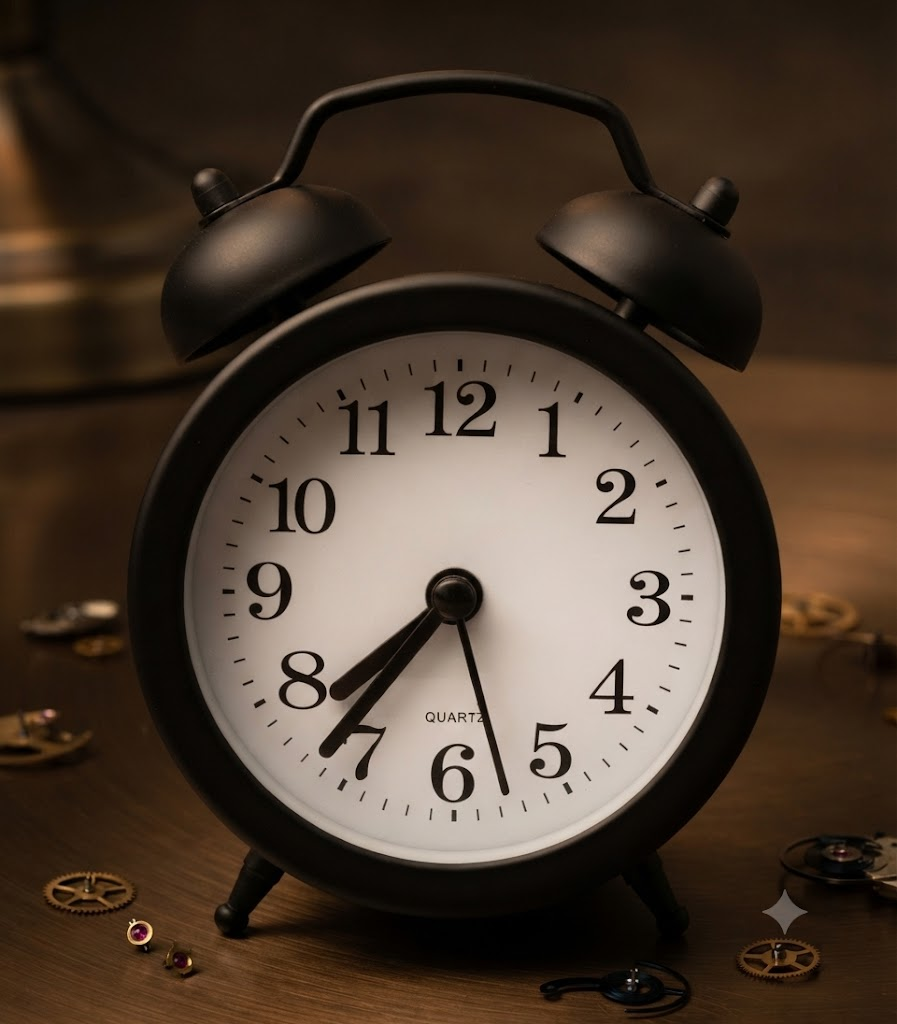 AR 3046 Classic Black Twin Bell Alarm Clock โ Vintage Retro Metal Table Clock with Analog Dial