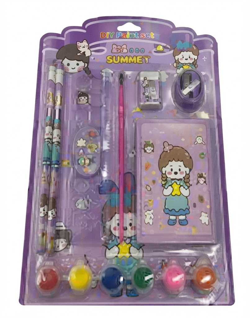 AR 3398 Cute Cartoon Stationery & School Supplies Gift Set for Kids โ Colorful Multi-Piece Writing and Drawing Kit - Image 2