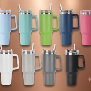 AR1514 Stainless Steel Insulated Travel Tumbler with Handle & Straw