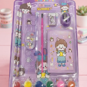 AR 3398 Cute Cartoon Stationery & School Supplies Gift Set for Kids – Colorful Multi-Piece Writing and Drawing Kit