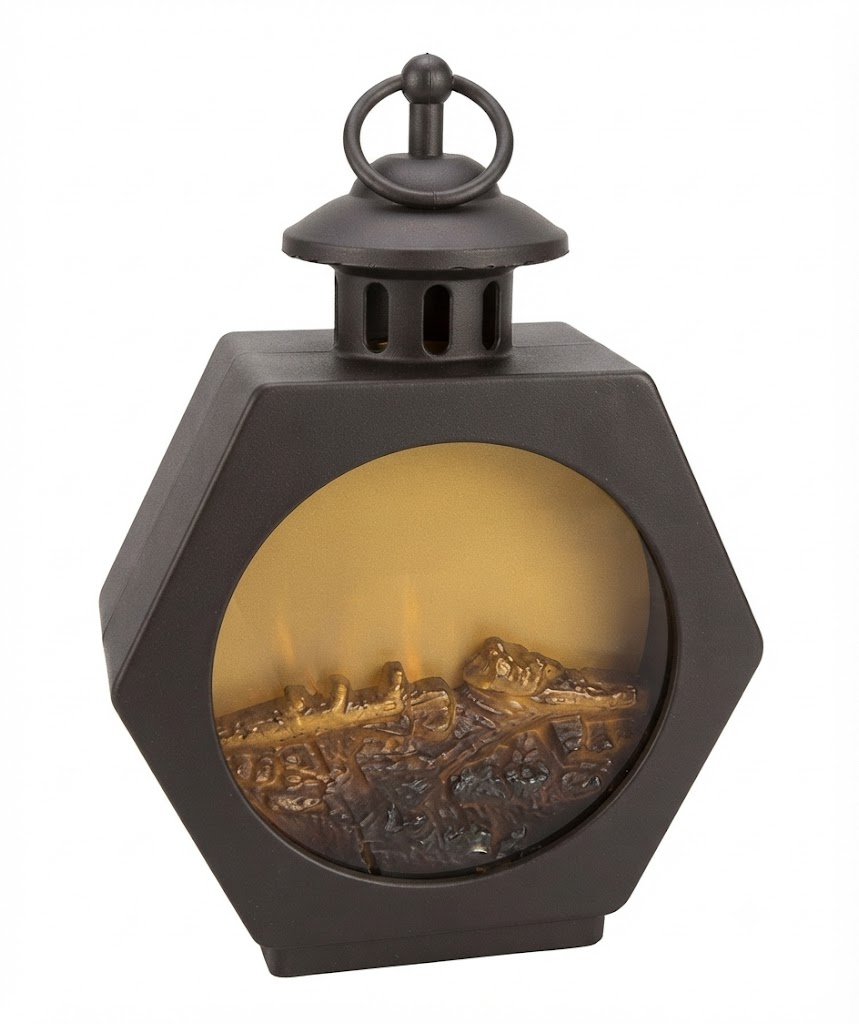 YS 2674 Antique Black Metal Hexagon Lantern with Golden Decorative Horse Design - Image 2