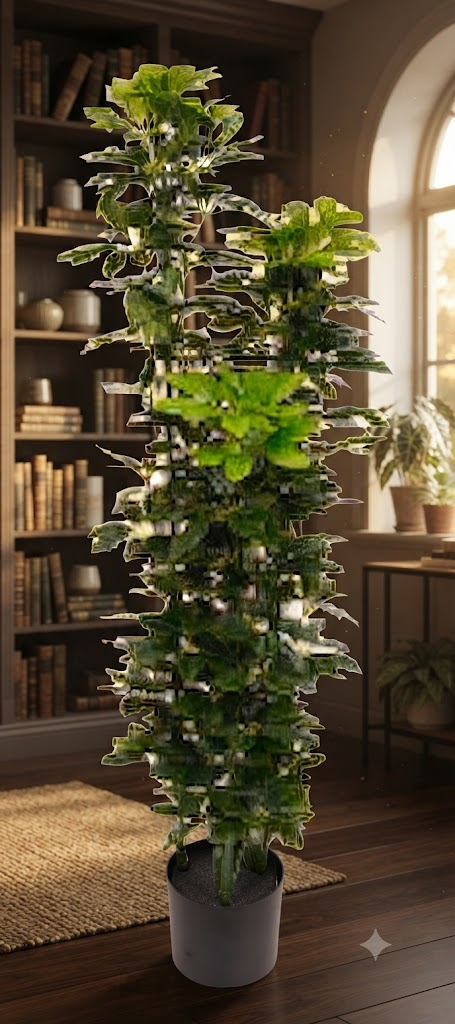 YS 2682 Artificial Green Bushy Plant with Decorative Black Pot