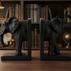 AR 3968 Elegant Black Elephant Pair Statue โ Luxury Decorative Showpiece