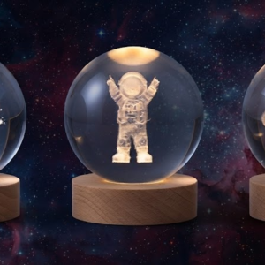 AR 1468 Premium Decorative Crystal Ball LED Night Lamp – Galaxy, Angel & Saturn Planet Design