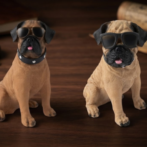 AR 4498 Cool Pug Dog Figurine with Sunglasses โ Stylish Decorative Showpiece