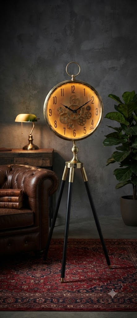 BB 1742 Vintage Golden Round Wall Clock โ Classic Decorative Timepiece