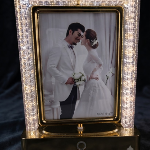 AR 4275 Luxury Gold-Tone 5×7 Inch Decorative Photo Frame with LED-Style Base