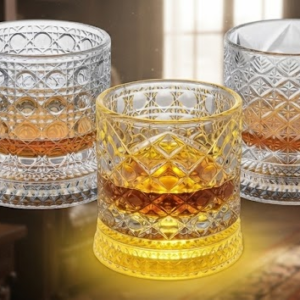 AR4512 ( Diamond Cut Transparent & Golden Tumbler Glasses ) PcsCtn.60