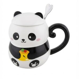 4320 Kawaii Panda Ceramic Mug with Lid and Spoon