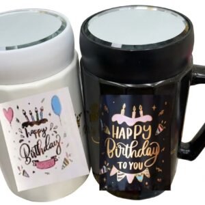 4340 Happy Birthday Themed Ceramic Coffee Mug Set with Lids