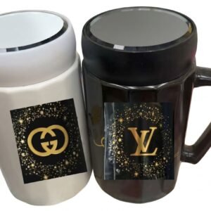 4343 Luxury Fashion-Inspired Ceramic Coffee Mug Set with Lids