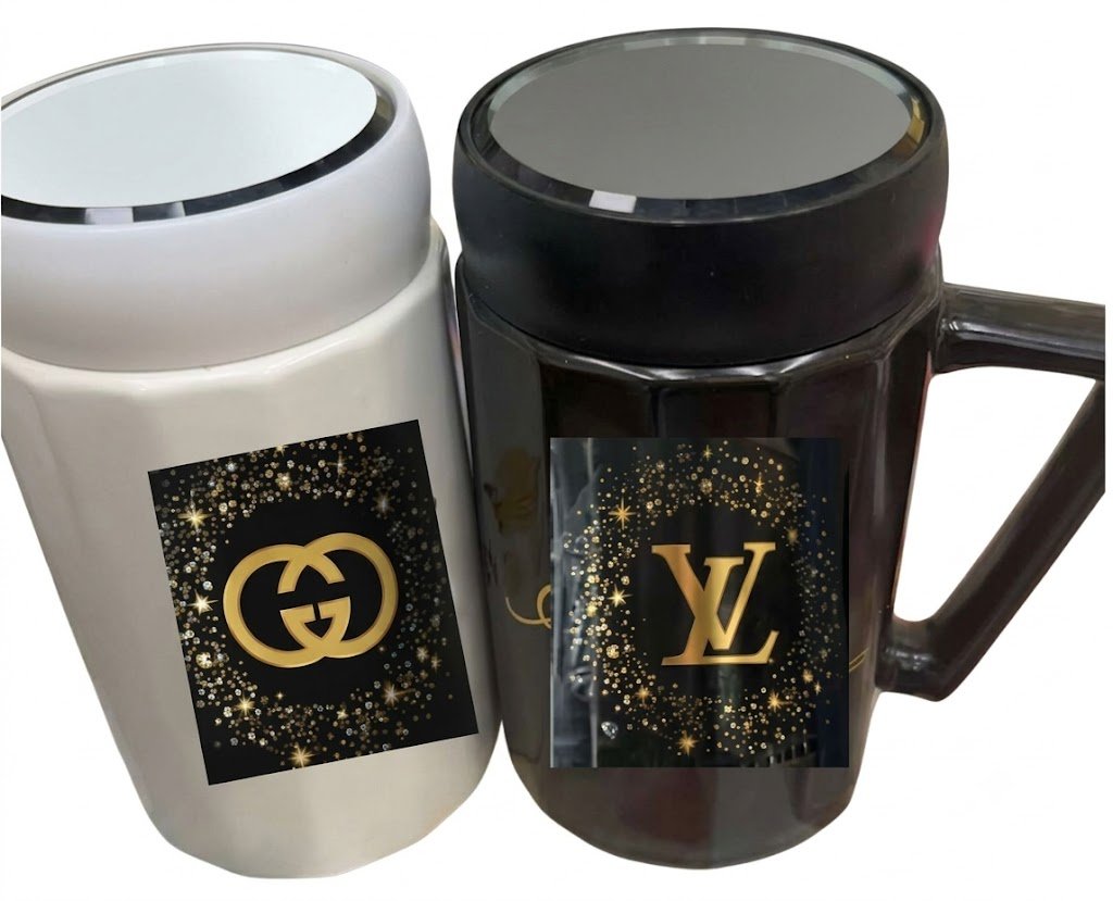 4343 Luxury Fashion-Inspired Ceramic Coffee Mug Set with Lids
