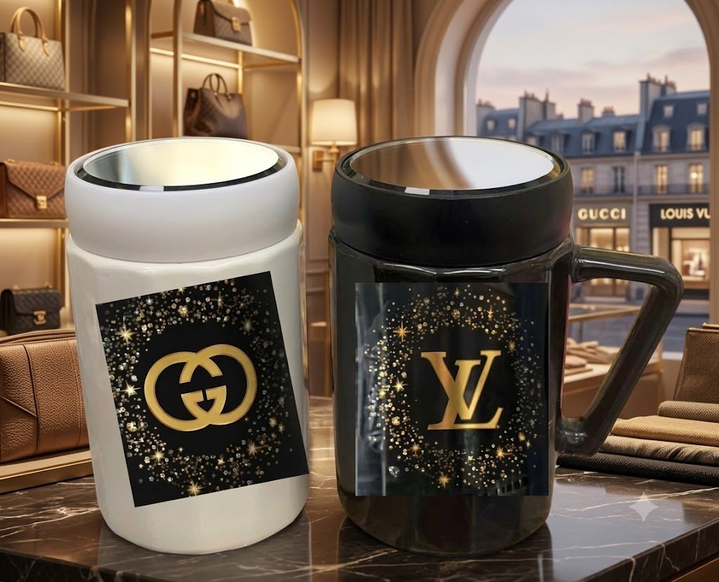 4343 Luxury Fashion-Inspired Ceramic Coffee Mug Set with Lids - Image 2