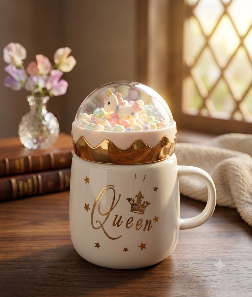 4344 Magical Unicorn Dome Lid Ceramic Mug - Image 2