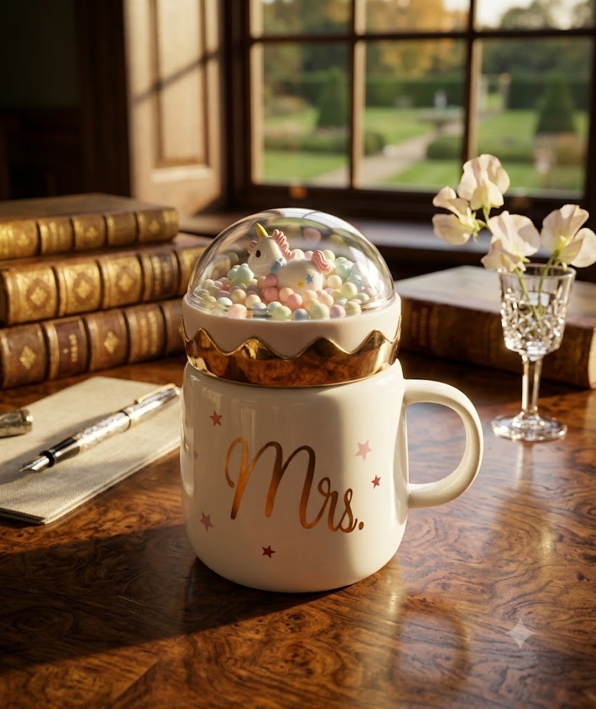 4345 Mrs. Magical Unicorn Dome Lid Ceramic Mug - Image 2