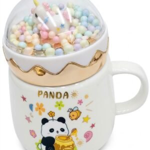 4346 Kawaii Panda and Unicorn Dome Lid Ceramic Mug