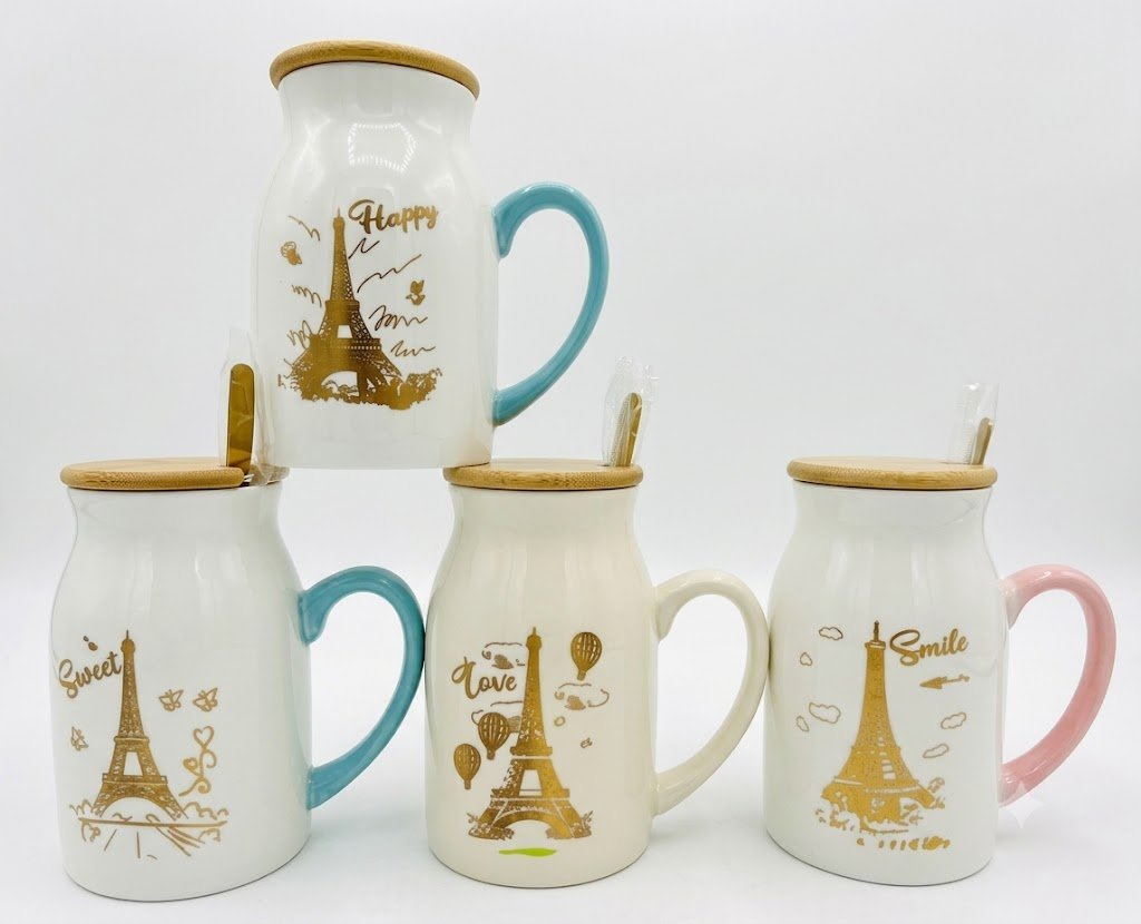 4352 Parisian Eiffel Tower Ceramic Milk Bottle Mug Collection