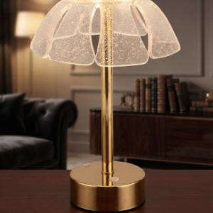 YS 2249 Cordless Gold & Sparkling Petal Acrylic LED Table Lamp