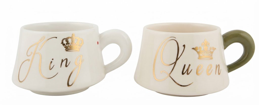 4348 King & Queen Couple Coffee Mug Set โ Royal Ceramic Tea & Coffee Cups - Image 2