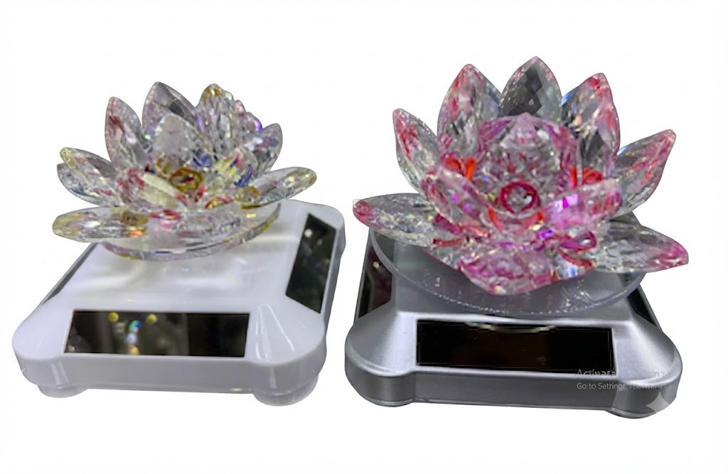 YS2540 Crystal Lotus Flower Decorative Showpiece with Digital Base - Image 2