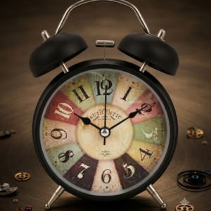 AR 2820 Vintage Retro Twin Bell Alarm Clock – Antique Multicolor Dial Metal Table Clock