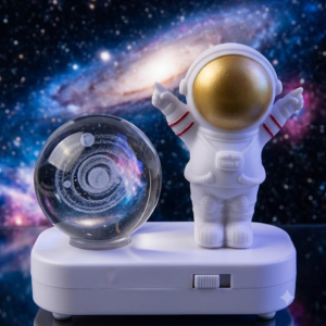 AR 3508 Astronaut with Solar System Crystal Ball LED Night Light