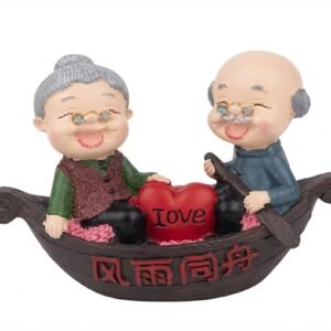 AR 3589A Sweet Elderly Couple in Boat - Romantic Love Figurine & Decorative Ornament