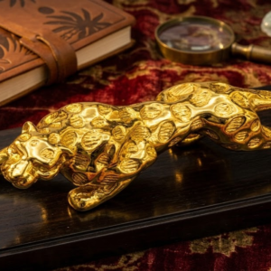 AR 3950 Gold Plated Prowling Leopard Sculpture