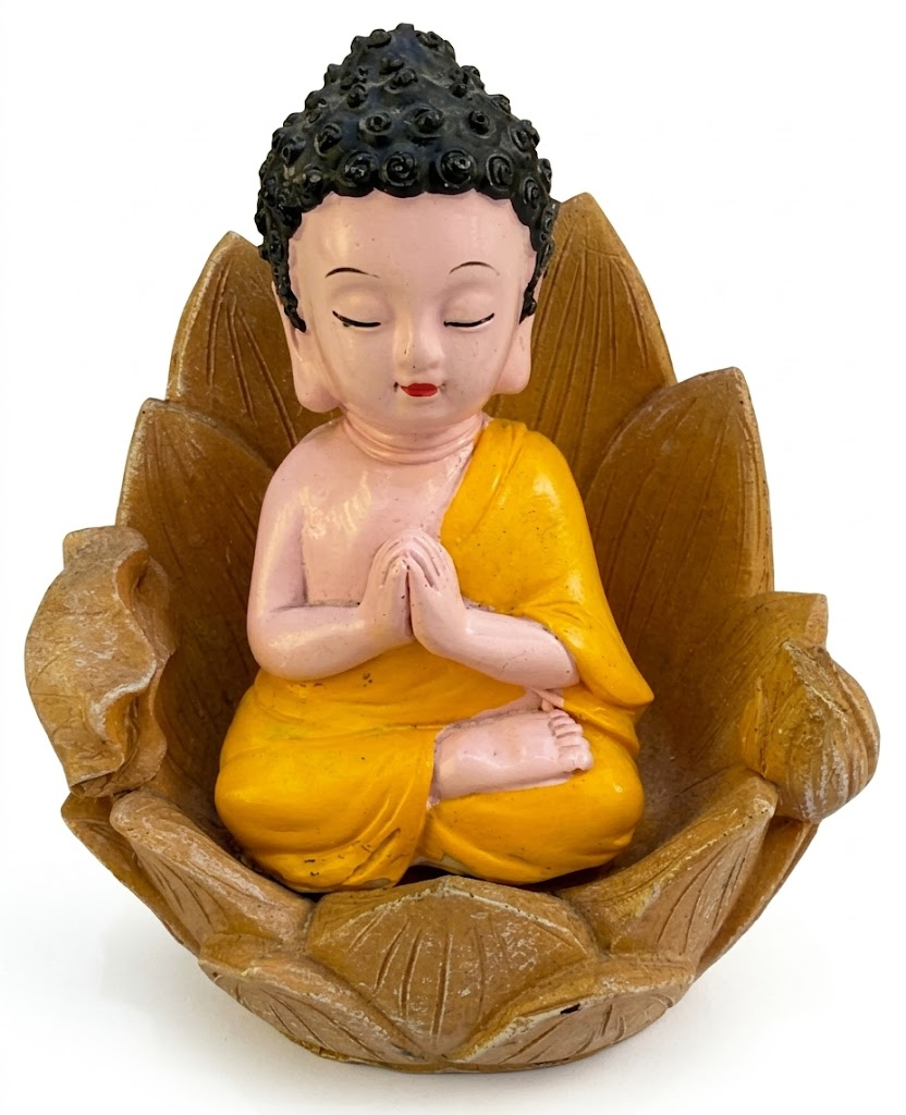 AR 3986 Little Buddha in Lotus Flower Figurine - Image 2
