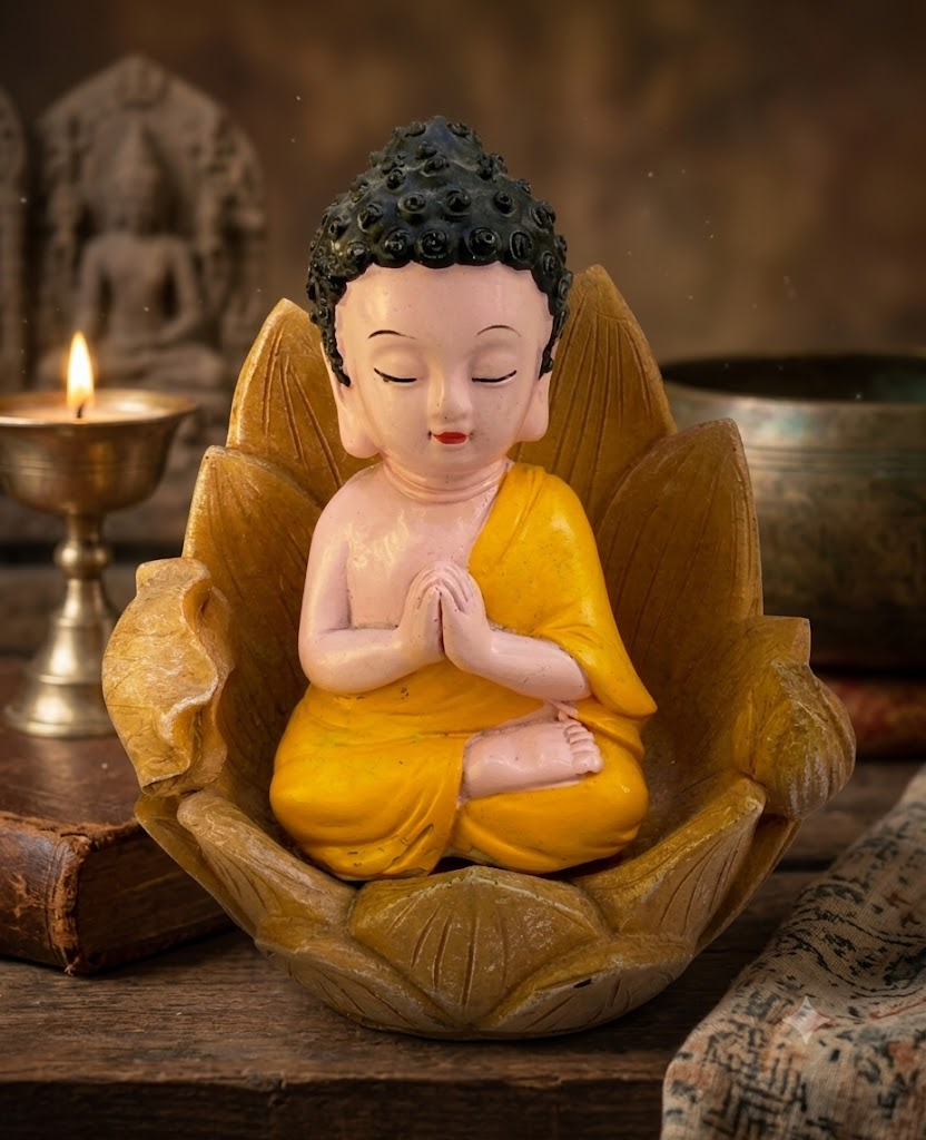 AR 3986 Little Buddha in Lotus Flower Figurine